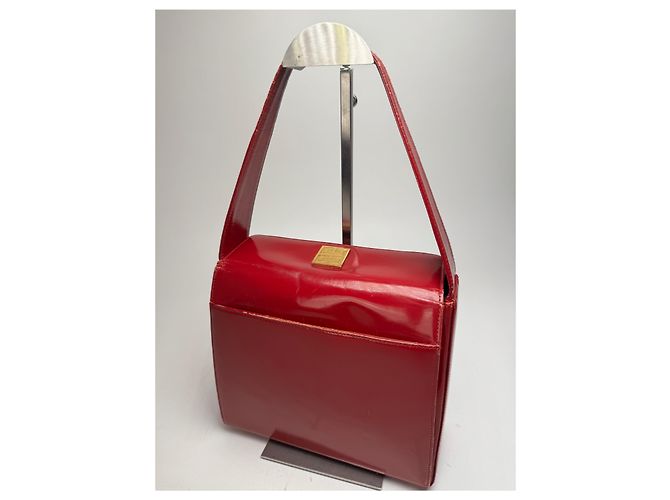 Sac à main en cuir verni vintage Givenchy rouge
