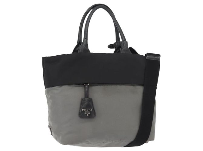 Prada Convertible Double Tote Tessuto Small Black