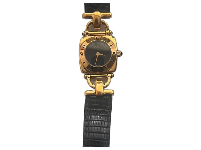 Orologio Gucci 6300L Placcato Oro Quadrante Nero