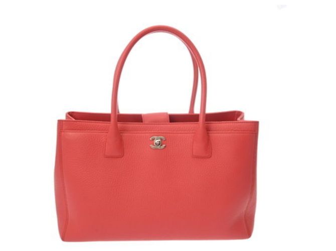 Executive Bolsa Executiva Chanel em Couro Rosa Vermelho