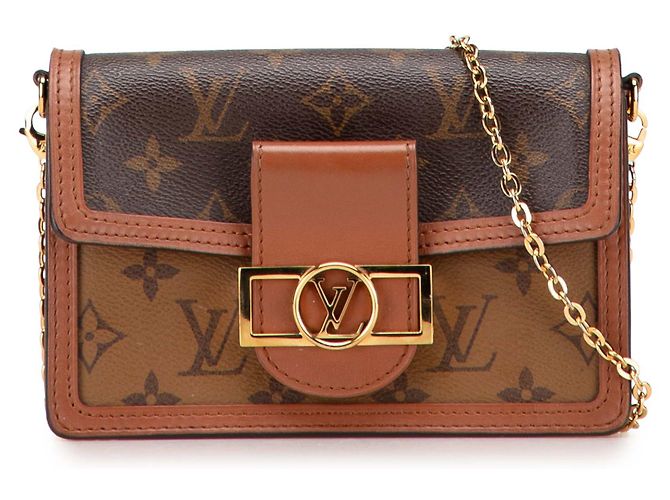 Louis Vuitton Brown Monogram Reverse Dauphine Wallet on Chain