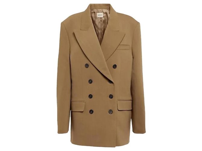 Blazer Tanner Khaite in misto lana marrone