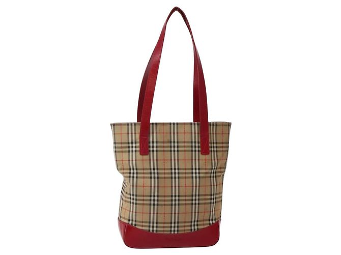 Burberry Nova Check Tote canvas check pattern Small Beige