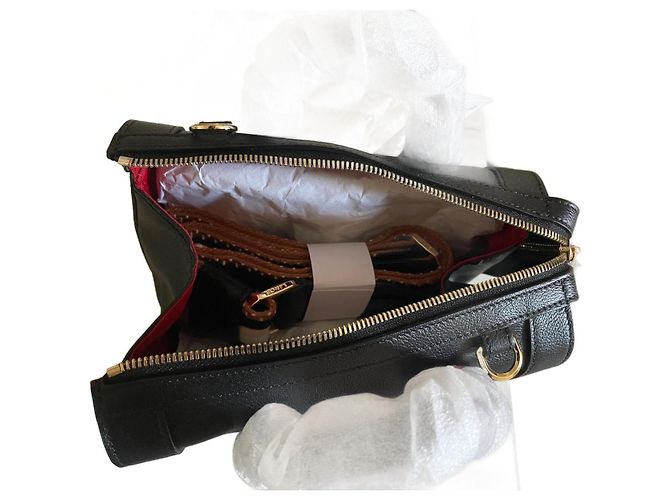 Bolsa de mão Lancel em couro preto