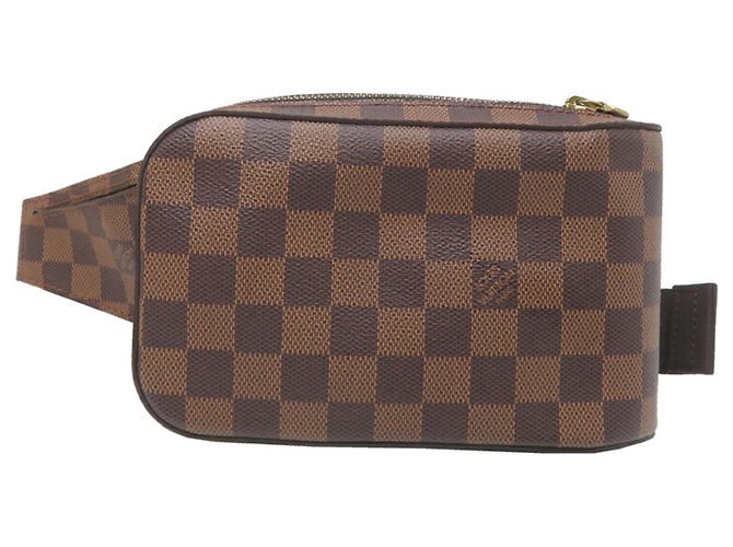 Borsa a tracolla da uomo Geronimos di Louis Vuitton Marrone Damier ebene