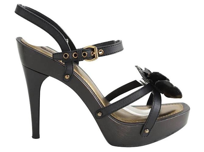Louis Vuitton Schwarze Lederabsätze