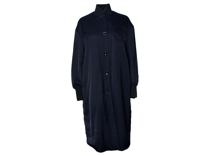 Jil Sander, giacca sportiva lunga blu bomber