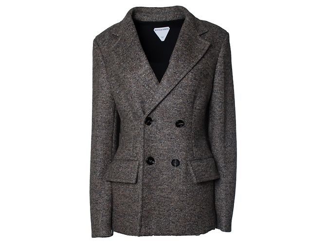 Bottega Veneta, Cape-effect double breasted blazer Brown