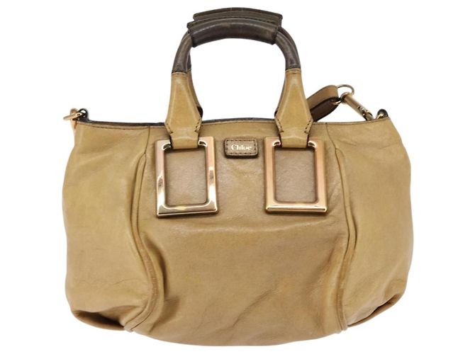 Chloé Bolsa de mão de couro Chloe Ethel Bege
