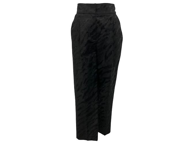Brunello Cucinelli Charcoal Grey Sequined Wool Pants