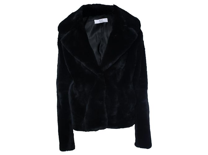 Autre Marque DNA, black rabbit fur coat
