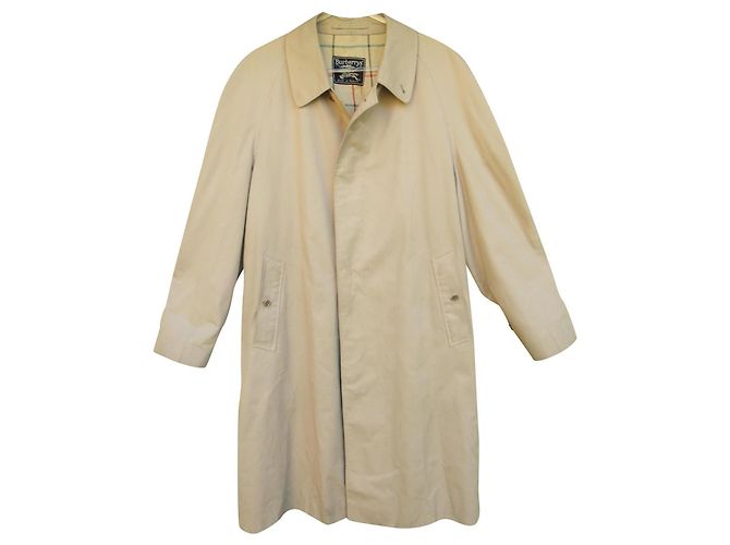 Impermeable Burberry Beige de Gabardina de Algodón