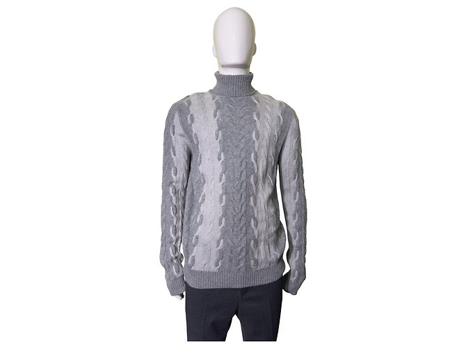 Pull Corneliani en cachemire et laine gris