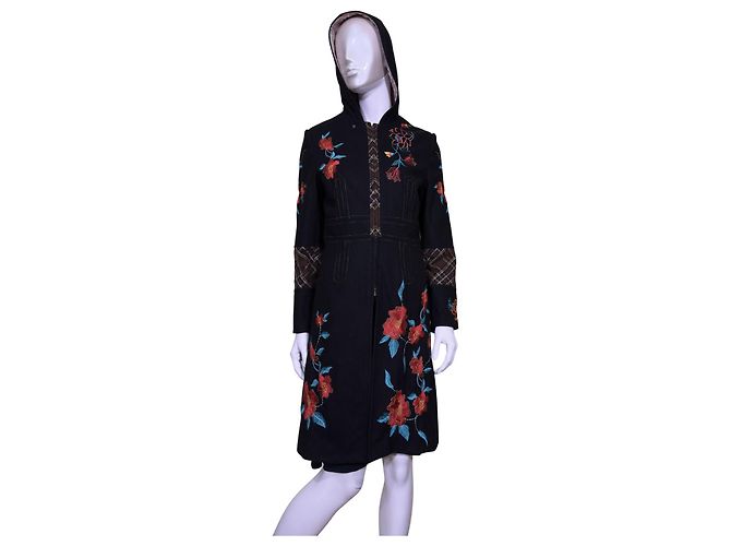 Kenzo Casaco com capuz bordado de lã Multicor
