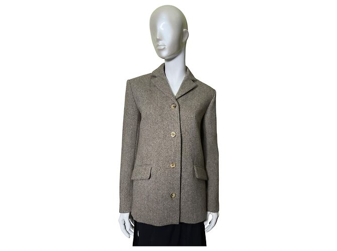 Rouje Josselin brown wool herringbone jacket