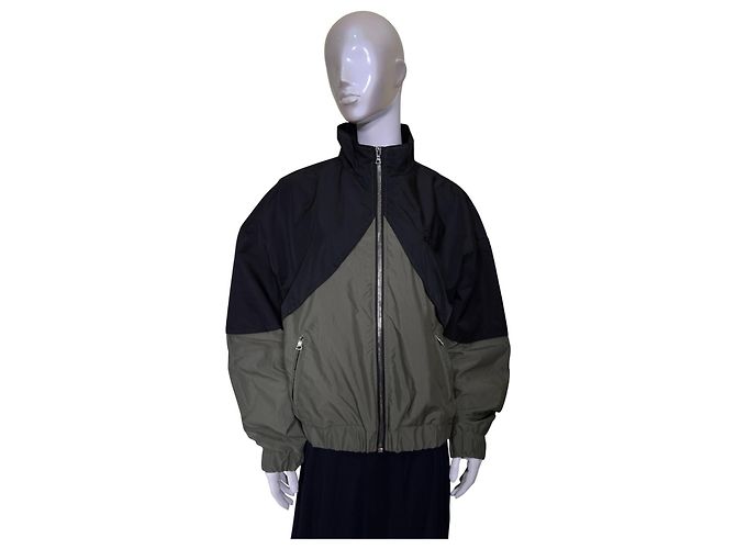 Autre Marque Grüne schwarze Jacke aus Polyester