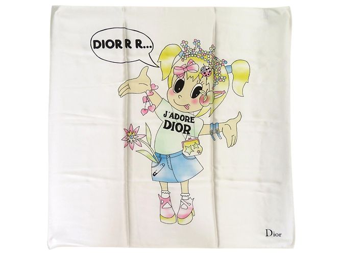 Seidenschal J'ADORE DIOR von Christian Dior Weiß Gelb