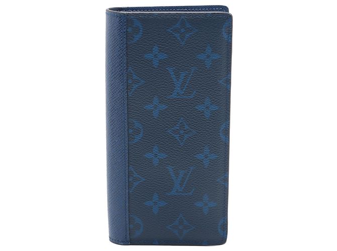 Brazza Cartera larga bifold Louis Vuitton Monogram Taigarama azul