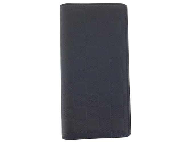 Brazza Louis Vuitton Damier Infini Black Leather Long Wallet Damier ebene  ref.2589781