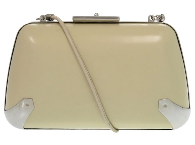 Bolsa Clasp Balenciaga em Branco Marfim Cru