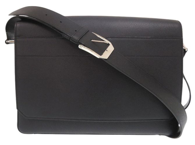 Valextra V-Line Leather Black Shoulder Bag