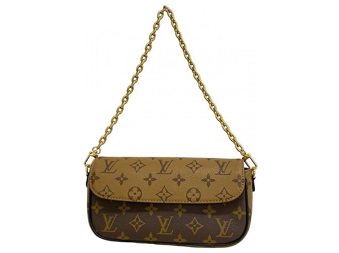 Louis Vuitton Monogram Reverse Wallet on Chain Ivy M26587 Braun