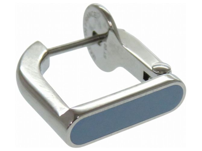 Pendiente de metal lacado azul Etrier de Hermès