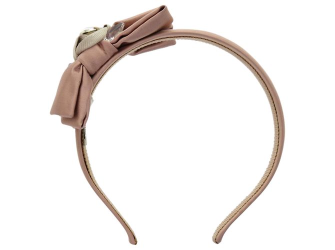 Tiara de cetim rosa com joias Miu Miu
