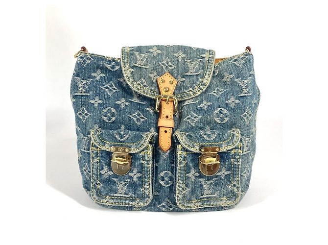 Louis Vuitton Monogram Denim Sac Ado PM Backpack Blue