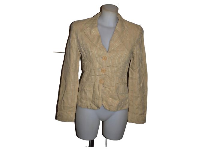Max & Co Jacket Cotton Linen Multi Color Size 42 IT Multiple colors
