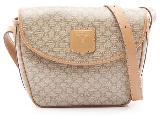 Céline Bolso de Hombro Macadam Celine Castaño Beige