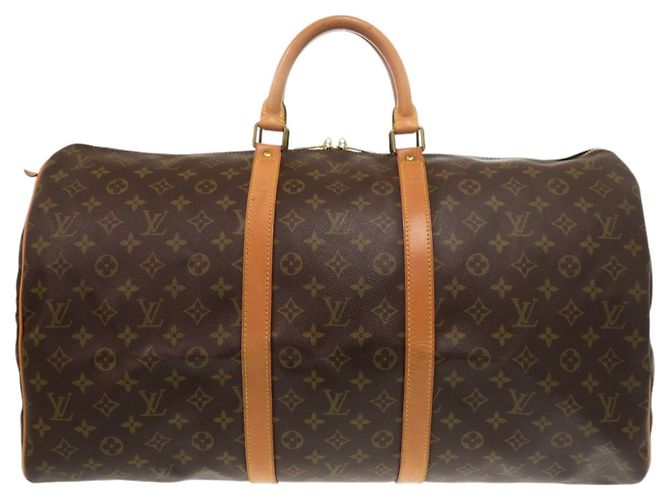 Louis Vuitton Keepall 55 Monogram Canvas Boston Bag Brown