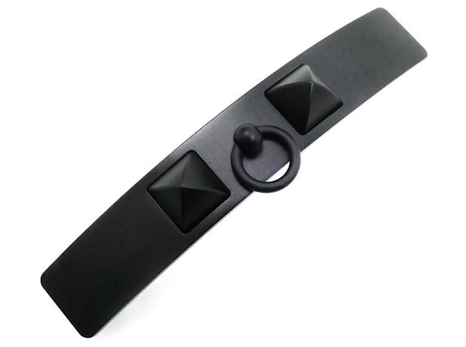 Hermès HERMES Aluminum Crewe Medor GM Barrette Black