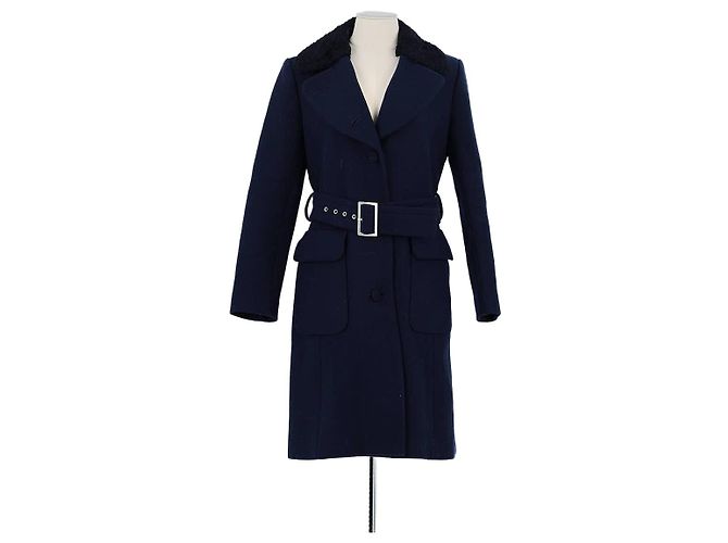 Claudie Pierlot Navy blue wool coat