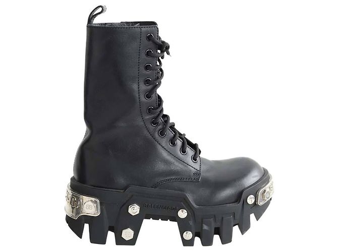Balenciaga Bulldozer boots in black leather