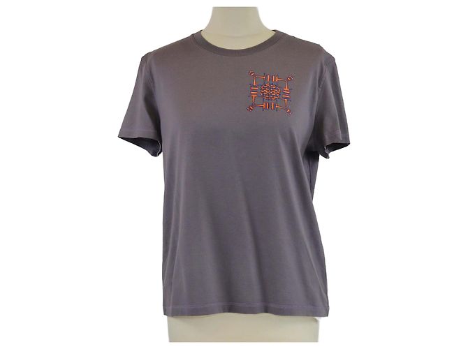 Hermès Camiseta Mini Mors de Algodão Gris Pierre da Hermes