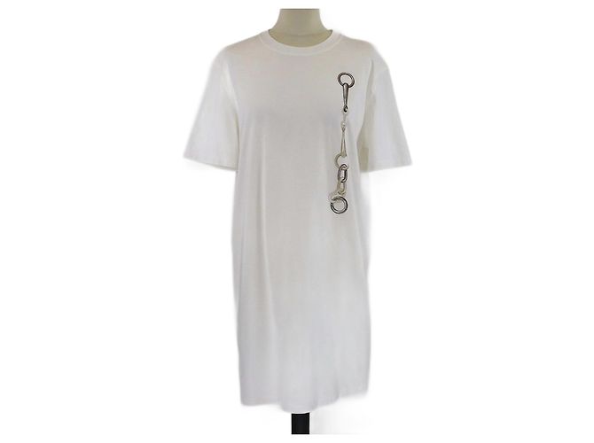 Vestido camiseta de algodón efecto caleidoscopio Blanc Casse de Hermès