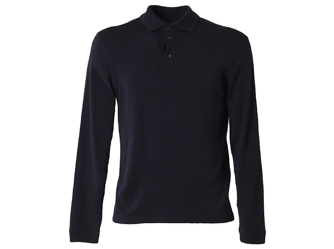 Navy Cashmere Polo von Giorgio Armani Schwarz