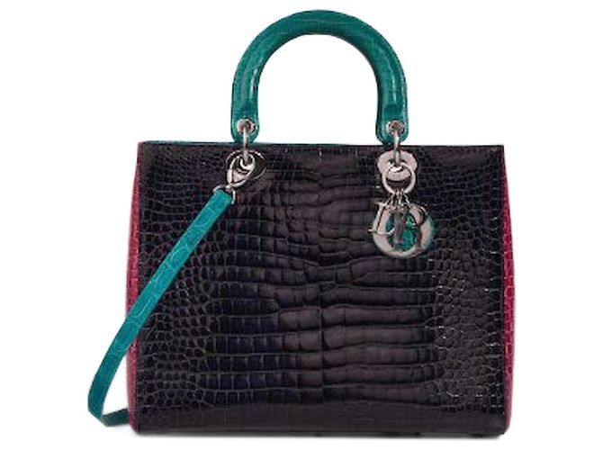 Bolsa DIOR Lady Dior em Couros Exóticos Roxo - 103013