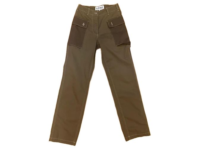 Loewe Cargo Hose grün Baumwolle