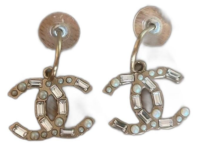 Orecchini Chanel con perle e diamanti Argento 