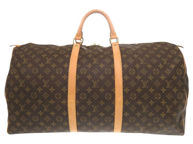 Louis Vuitton Keepall 60 Monogram Boston Bag Brown