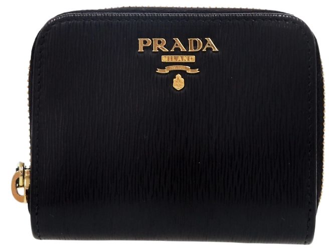 Prada Round Zipper Wallet Black