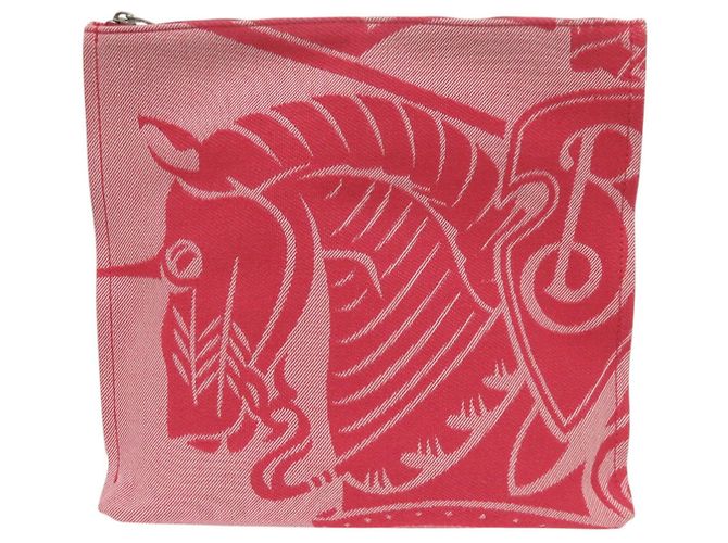 Rote Canvas Clutch von Burberry