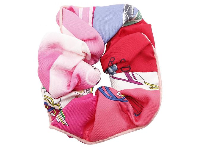 Silk In Scrunchie in seta Claudia di Hermès Rosa Multicolore