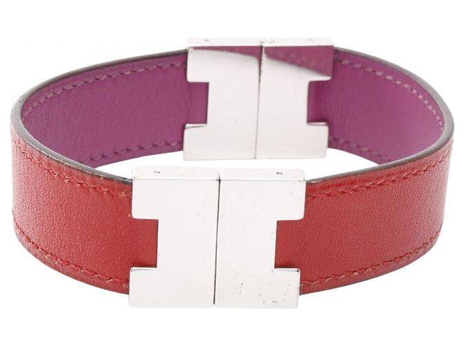 Bracciale Charm Lurie Hermès Argento Rosso Porpora