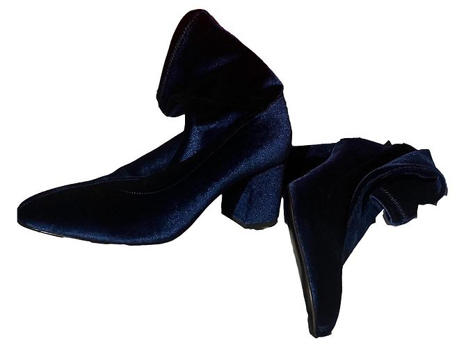 Stivaletti Requln Sonia Rykiel in velluto blu
