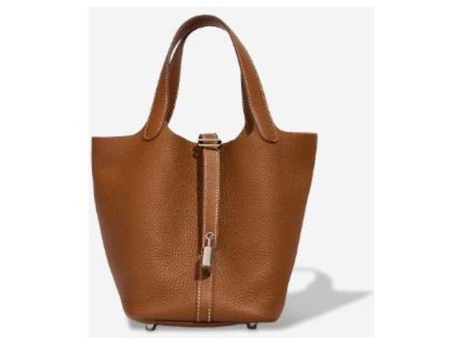 Hermès Bolsa HERMES Picotin em Couro Dourado - 102975
