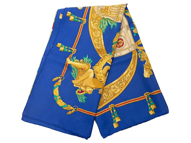 Hermès Blue Hommage A Charles Garnier Silk Scarf Cloth  ref.2592634
