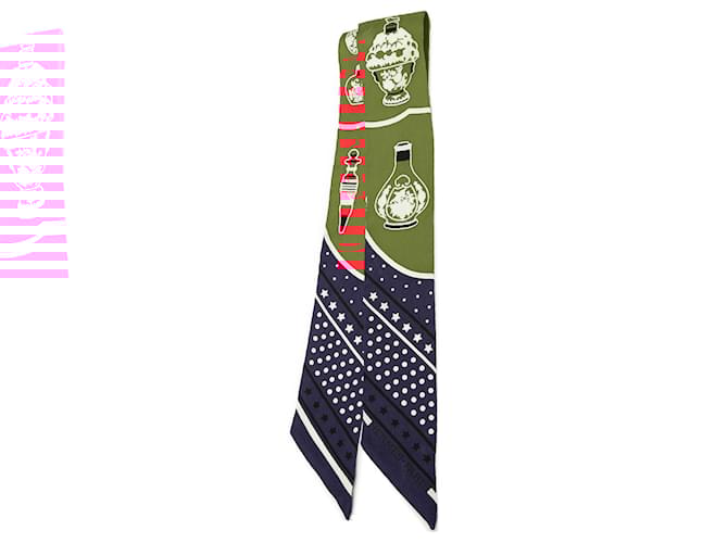 Hermès Red Les Flacons Bandana Silk Twilly Scarf Cloth  ref.2592655